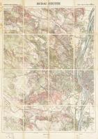 cca 1928 Budai hegyek, Kirándulók térképe 1. sz., 1 : 37.500, Bp., M. kir. Állami Térképészet, vászonra kasírozva, 68x49 cm