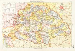 cca 1940 Magyarország politikai térképe, rajta a visszatért területekkel, Felvidékkel, Kárpátaljával, Erdéllyel, 1:2,500,000, Bp., M. Kir. Honvéd Térképészeti Intézet, 25x39 cm
