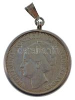 Hollandia 1924. 1G Ag I. Vilma medál foglalatban T:VF karc Netherlands 1924. 1 Gulden Ag Wilhelmina I in medallion frame C:VF scratch