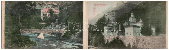 Herkülesfürdő, Baile Herculane; Szecessziós kemény fedelű leporello füzet 16 lappal (nem képeslap há...