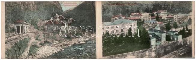 Herkülesfürdő, Baile Herculane; Szecessziós kemény fedelű leporello füzet 16 lappal (nem képeslap há...