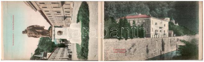 Herkülesfürdő, Baile Herculane; Szecessziós kemény fedelű leporello füzet 16 lappal (nem képeslap há...