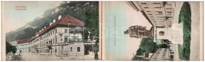 Herkülesfürdő, Baile Herculane; Szecessziós kemény fedelű leporello füzet 16 lappal (nem képeslap há...