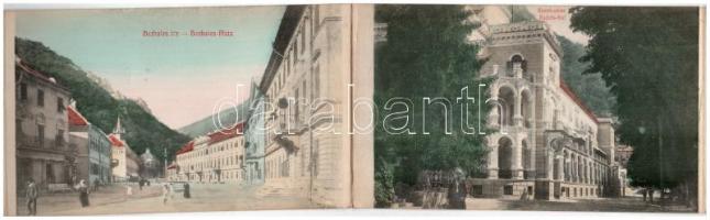 Herkülesfürdő, Baile Herculane; Szecessziós kemény fedelű leporello füzet 16 lappal (nem képeslap há...