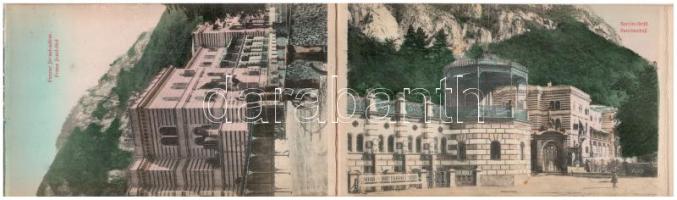 Herkülesfürdő, Baile Herculane; Szecessziós kemény fedelű leporello füzet 16 lappal (nem képeslap há...