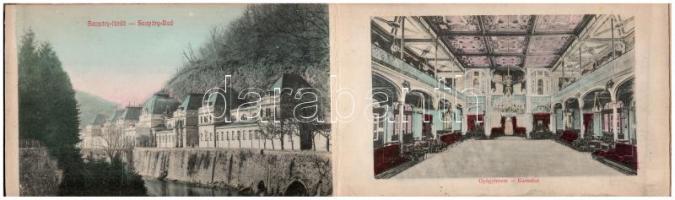 Herkülesfürdő, Baile Herculane; Szecessziós kemény fedelű leporello füzet 16 lappal (nem képeslap há...