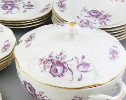Bohemia porcelán étkészlet, matricás, jelzett, kis kopásnyomokkal