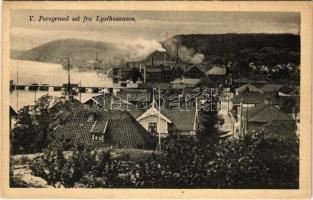 1917 Porsgrunn, V. Porsgrund set fra Lysthusaasen / porcelain factory (EK)