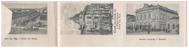 1916 Przemysl, Wybrzeze Tadeusza Kosciuszki / Kosciuszko Quai / leporellocard with 10 pictures, incl...