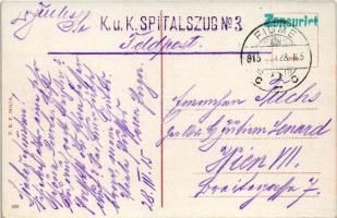 1915 Fiume, Rijeka; Riva Cristoforo Colombo + "K.u.K. Spitalszug No. 3."