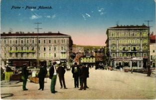 1915 Fiume, Rijeka; Piazza Adamich / square, Grand Hotel Europe + "K.u.K. Spitalszug No. 3."