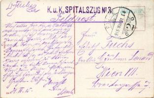 1915 Fiume, Rijeka; Piazza Adamich / square, Grand Hotel Europe + "K.u.K. Spitalszug No. 3.&quo...