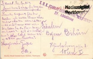 1915 Esztergom, Laktanya és kórház, K.u.K. katonák. Kardos Dezső kiadása + "K.u.K. Stabiles Res...