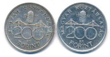 1992. 200Ft Ag "MNB" (2x) T:AU,XF 
Adamo F13