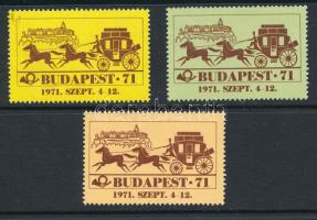 1971 Budapest 71 3 db klf színű levélzáró