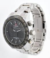 Naviforce kronográfos búvár karóra elemmel. Fém szíjjal. 46 mm