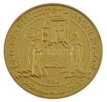 Lebó Ferenc (1960-) 1996. "II. János Pál pápa látogatása - Pannonhalma, Győr" aranyozott b...