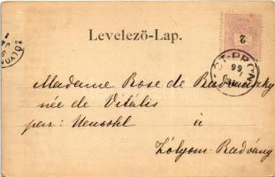 1899 (Vorläufer) Ruttka, Vrútky; Vágvölgyi vasútvonal, Justh-alagút. Moskóczi Ferencné / Partie vom ...