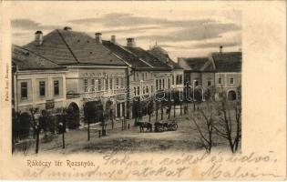 1901 Rozsnyó, Roznava; Rákóczy tér, Falvi Jenő üzlete és saját kiadása / square, shop (EK)