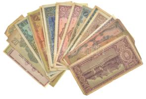 27db-os vegyes pengő, forint bankjegy tétel, közte 1944. 20P "A Vöröshadsereg Parancsnoksága&qu...