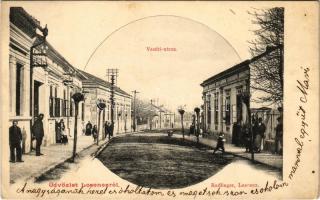1909 Losonc, Lucenec; Vasúti utca. Redlinger kiadása / street (EK)