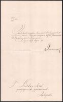 1879 Pauler Tivadar (1816-1886) igazságügy-miniszter által aláírt okirat