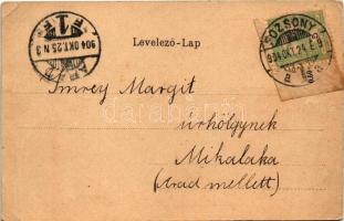 1904 Pozsony, Pressburg, Bratislava; Színház, újságos kioszk / theatre, newspaper stand (EB)