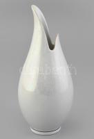Hollóházi design váza irizáló mázzal, jelzett, kopással 21 cm