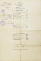 1924 Rajztanári oklevél Csók István, Glatz Oszkár, Vaszary János, Rudnay Gyula és mások aláírásával