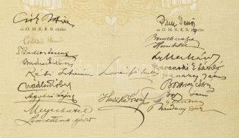 1924 Rajztanári oklevél Csók István, Glatz Oszkár, Vaszary János, Rudnay Gyula és mások aláírásával