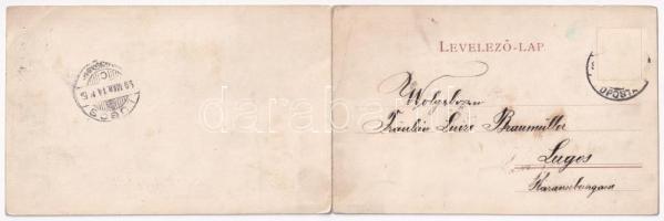 1899 (Vorläufer) Budapest, Dunai panoráma a félkész országházzal és az Erzsébet híd nélkül még. 2-ré...