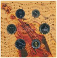 2009. 5Ft-200Ft "Haydn" (6xklf) forgalmi sor + "Joseph Haydn" Ag emlékérem (12g/...