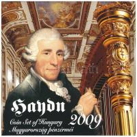 2009. 5Ft-200Ft Haydn (6xklf) forgalmi sor + Joseph Haydn Ag emlékérem (12g/0.999/29mm) T:PP kis patina