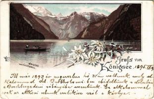 1895 (Vorläufer) Königsee vom Malerwinkel. Art Nouveau, floral, litho (EK)