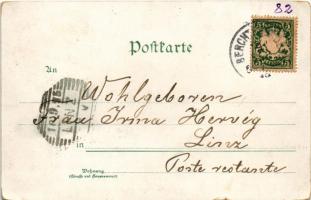 1895 (Vorläufer) Königsee vom Malerwinkel. Art Nouveau, floral, litho (EK)