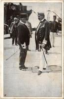 1915 Ferenc Ferdinánd tengernagyi egyenruhában / Austro-Hungarian Navy, K.u.K. Kriegsmarine, Archduke Franz Ferdinand of Austria in admiral's uniform (kis szakadás / small tear)