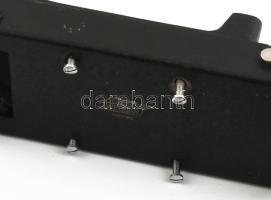 Vegyes fotóeszköz tétel, bontatlan üvegnegatív, Leitz Wetzlar szárító, Voigtlander tárolók, dianéző