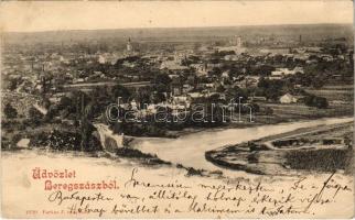 1899 (Vorläufer) Beregszász, Beregovo, Berehove; folyópart. Farkas J. tulajdona / riverside (fa)