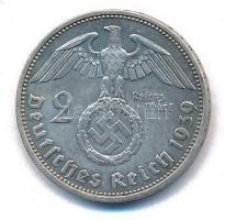Német Harmadik Birodalom 1939A 2M Ag "Hindenburg" T:XF
German Third Reich 1939A 2 Mark Ag...