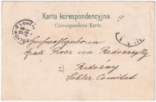 1899 (Vorläufer) Kraków, Krakkó, Krakau; Widok Zamku Krakowskiego od strony Wisly, Rotunda przy bram...