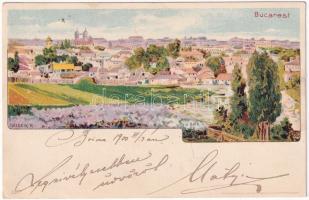 1900 Bucharest, Bukarest, Bucuresti, Bucuresci; Kunstanstalt Kosmos 33. Art Nouveau, litho s: Geiger R. (EK)