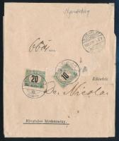 1906 Levél darab 30f portóval Budapestről Bajára / Cover piece with postage due