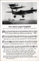 Wir fahren gegen England / WWII German military art postcard with aircrafts (EK)