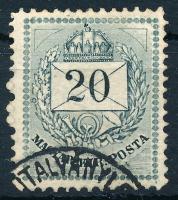 1874 20kr alsó ernyős javítással / with retouche