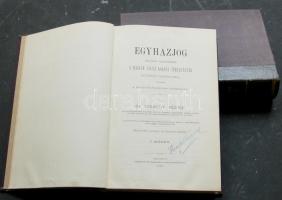 1885 Dr. Szeredy József: Egyházjog könyv I-II. kötete a Nyomtatott Ifj. Madarász E. Könyvnyomdájának jóvoltából Pécsett, enyhe külső gerinc kopással de kitűnő állapotban