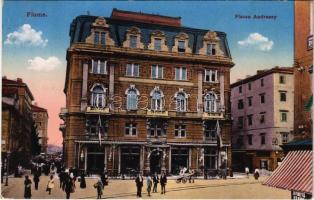 1914 Fiume, Rijeka; Piazza Andrassy / tér és Nagy Kávéház / square, Grand Cafe (EK)