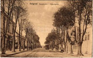 Belgrade, Belgrád; Konak utca, villamos / Konakgasse / street, tram