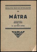 A Mátra részletes kalauza. Szerk.: Barcza Imre és Dr. Vigyázó János. Dr. Thirring - Dr. Vigyázó: Részletes Helyi Kalauzok 10. Bp., 1930, Turistaság és Alpinizmus, 1 (kihajtható térkép) t. + 200 p. +8 ( látkép mellékletek, közte 7 kihajtható) t. + 4 (térképek, közte 2 kihajtható, 2 egészoldalas térképpel) t. Szövegközti fekete-fehér fotókkal illusztrált. Kiadói papírkötés, szakadt borítóval, a borító egyik sarkán gyűrődésnyommal.