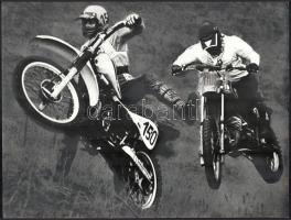 cca 1972 Gebhardt György (1910-1993) budapesti fotóművész hagyatékából, a szerző által feliratozott vintage fotóművészeti alkotás (Motocross), ezüst zselatinos fotópapíron, 29,6x39 cm