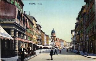 1914 Fiume, Rijeka; Corso, café / Korzó és kávéház terasza
